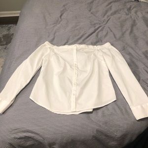 White top off the shoulder shirt